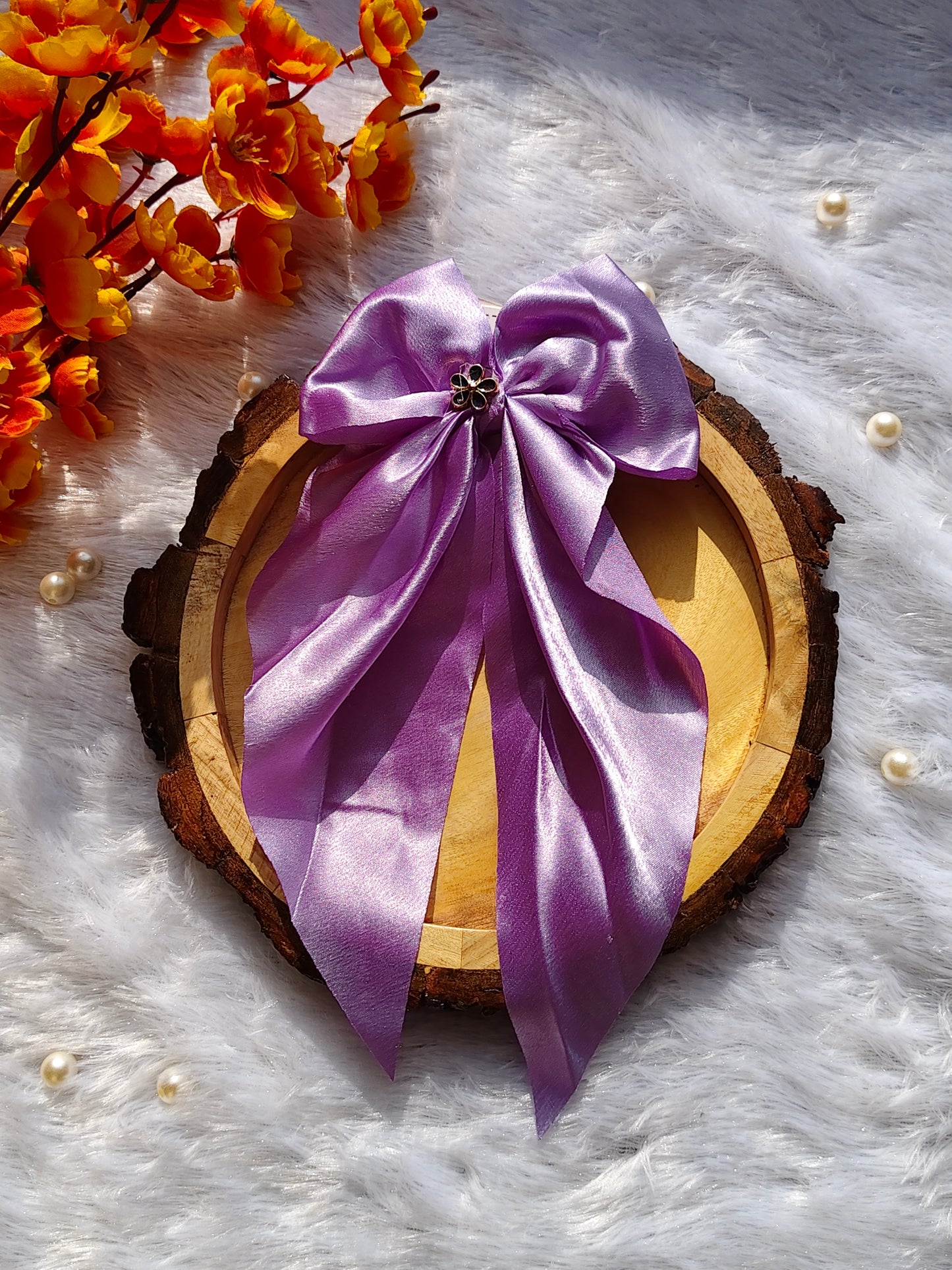 Classic Satin Bow Hair Clip for Women & Girls – Soft, Shiny & Elegant Design