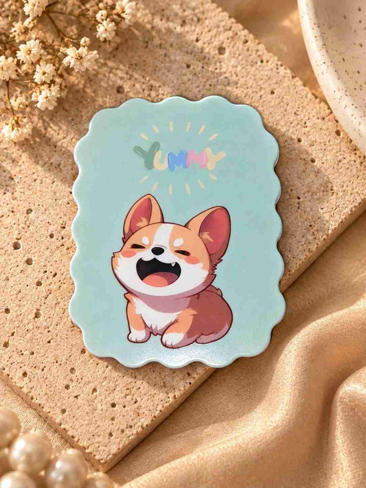 Cute Corgi Pocket Mirror | Kawaii Pastel Compact Makeup Mirror