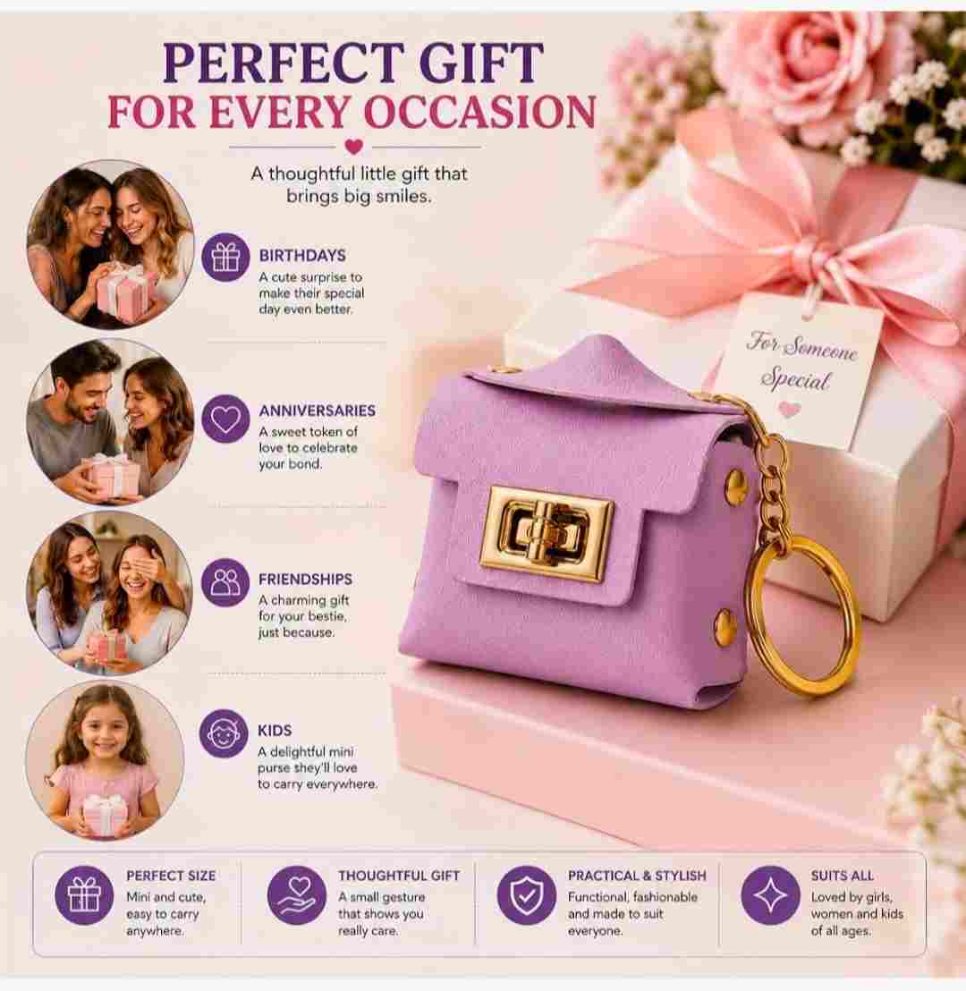 Lavender Mini Purse Keychain – Cute & Elegant Bag Charm