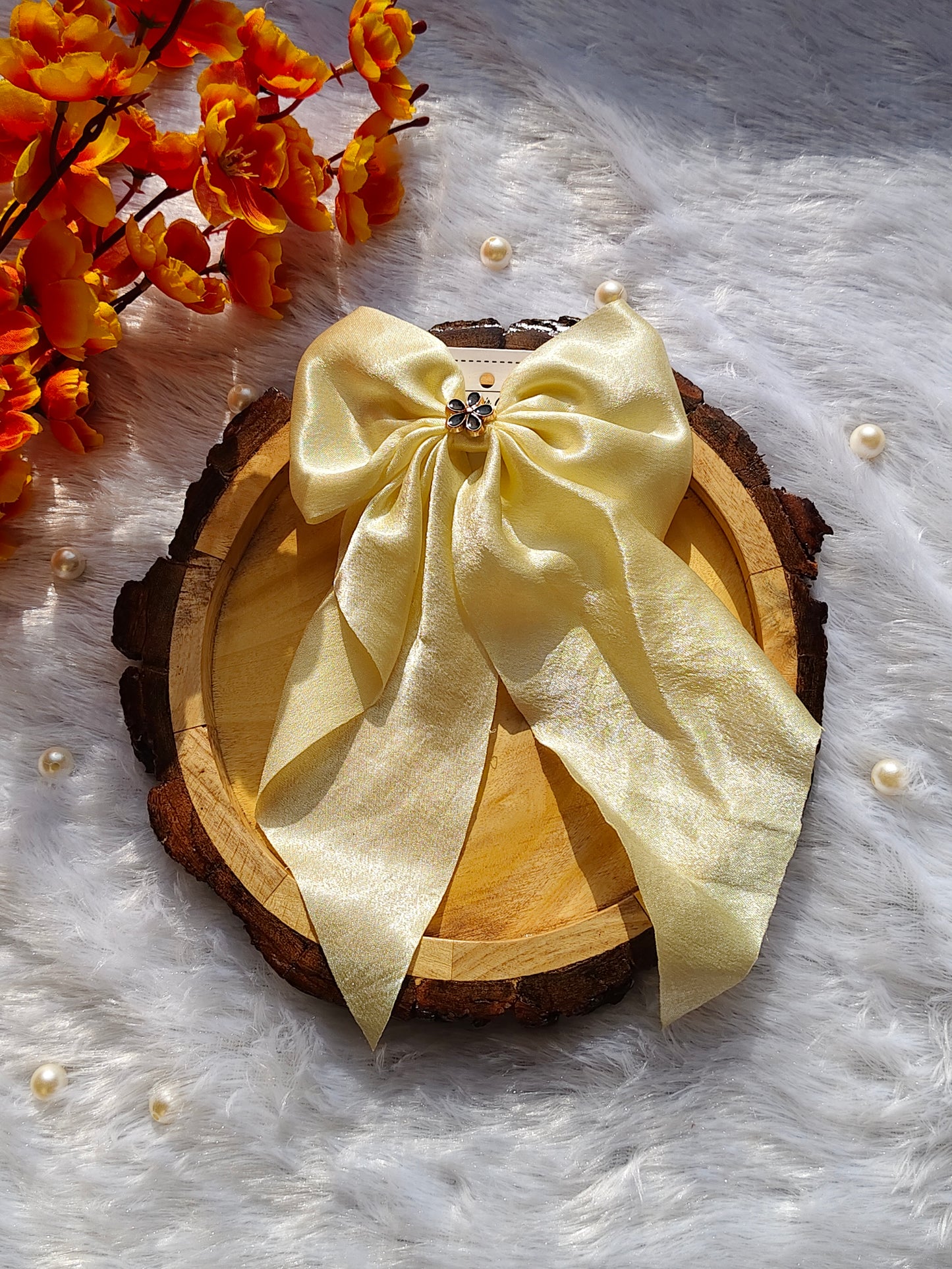 Classic Satin Bow Hair Clip for Women & Girls – Soft, Shiny & Elegant Design