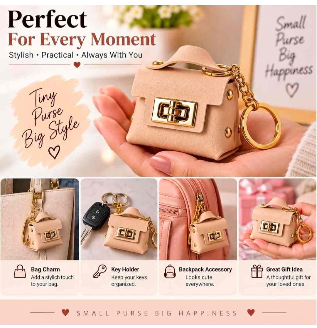 Chic Leatherette Mini Purse Keychain & Bag Charm (Being)