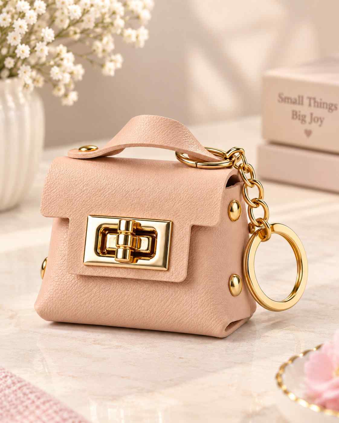 Chic Leatherette Mini Purse Keychain & Bag Charm (Being)