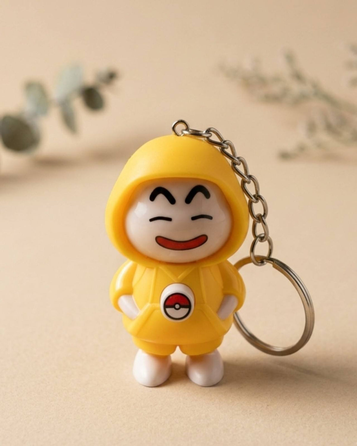 3-in-1 Face Changing Shinchan Keychain (Yellow Hoodie) – Interactive Mood Keyring