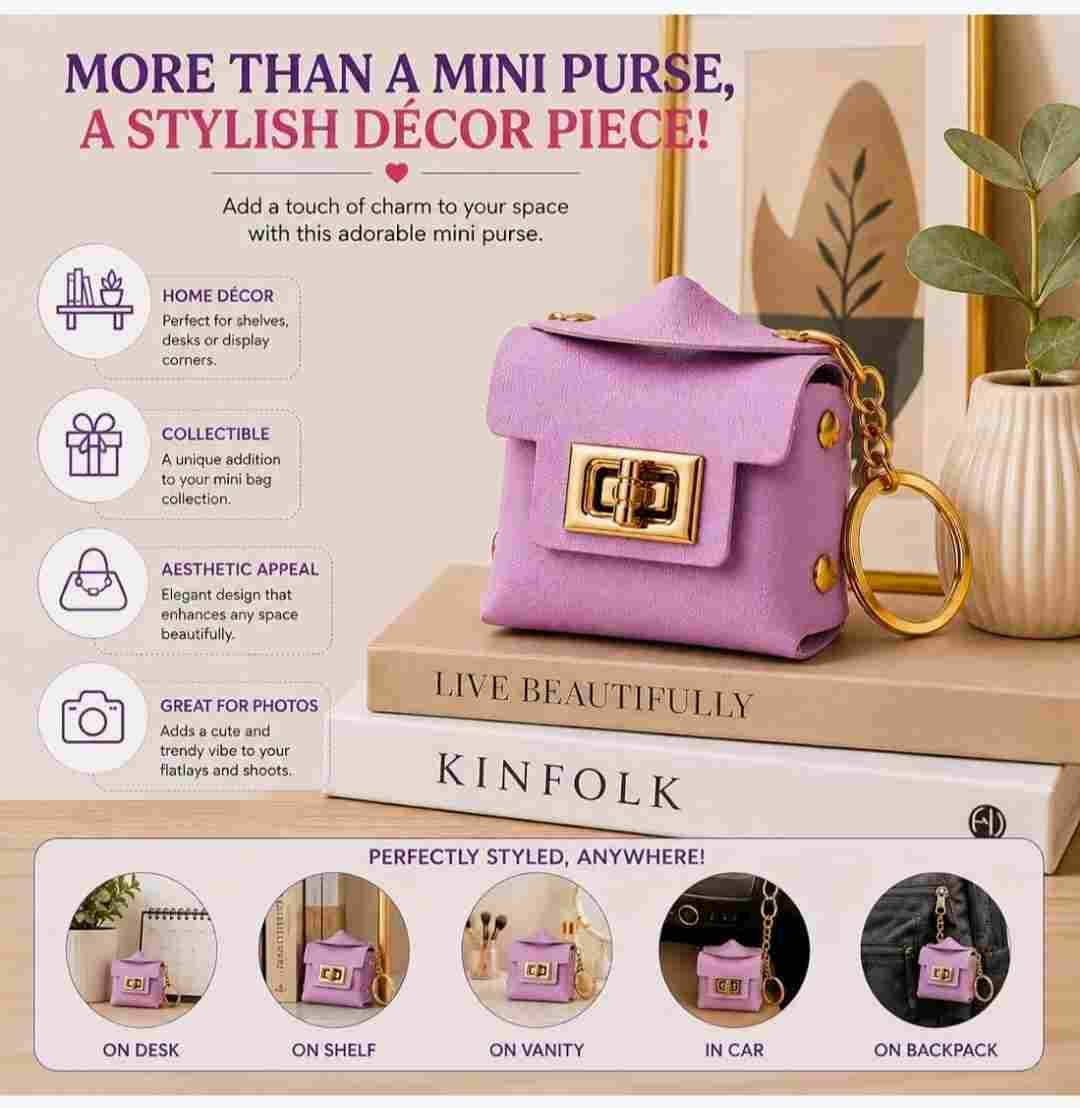 Lavender Mini Purse Keychain – Cute & Elegant Bag Charm