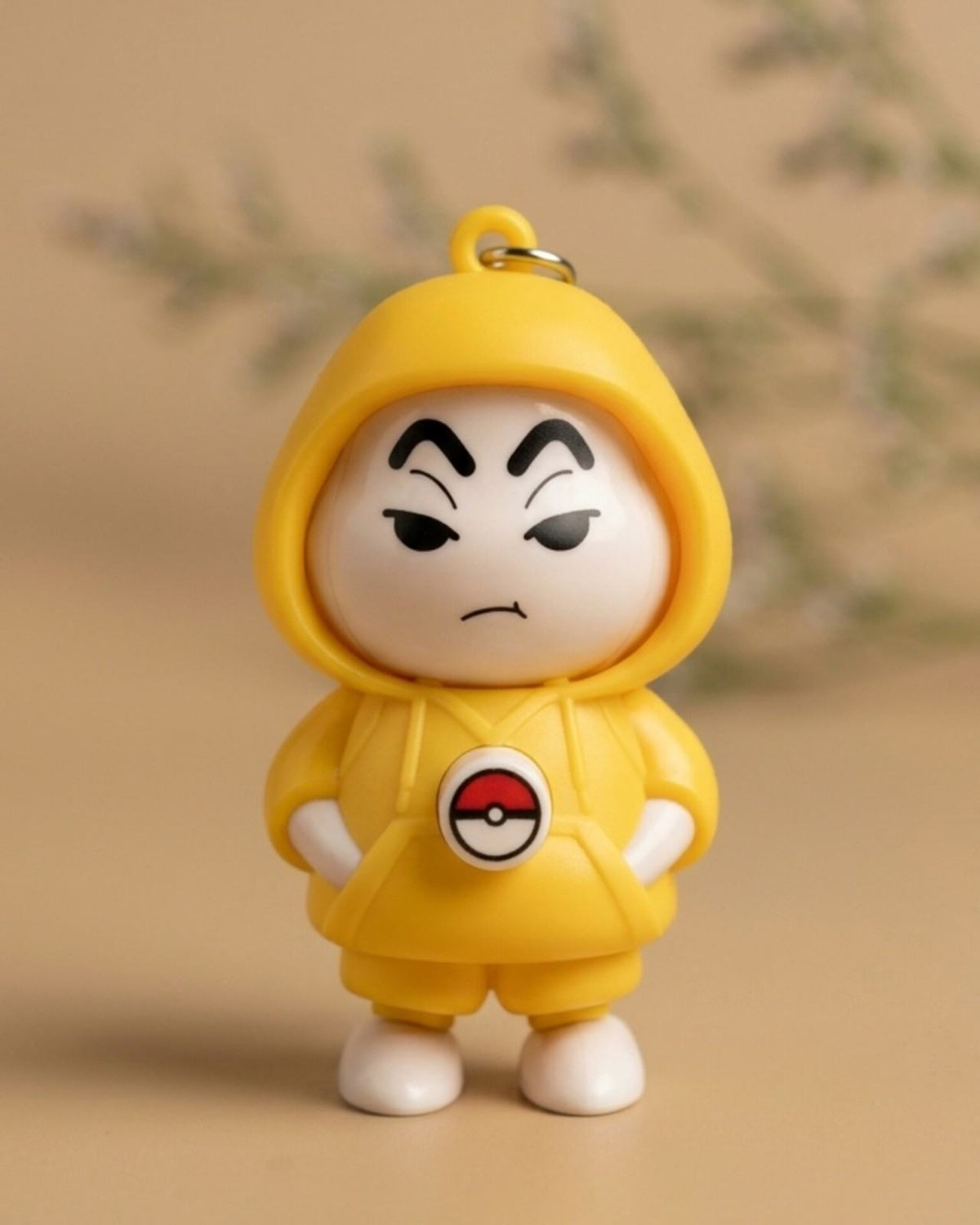 3-in-1 Face Changing Shinchan Keychain (Yellow Hoodie) – Interactive Mood Keyring