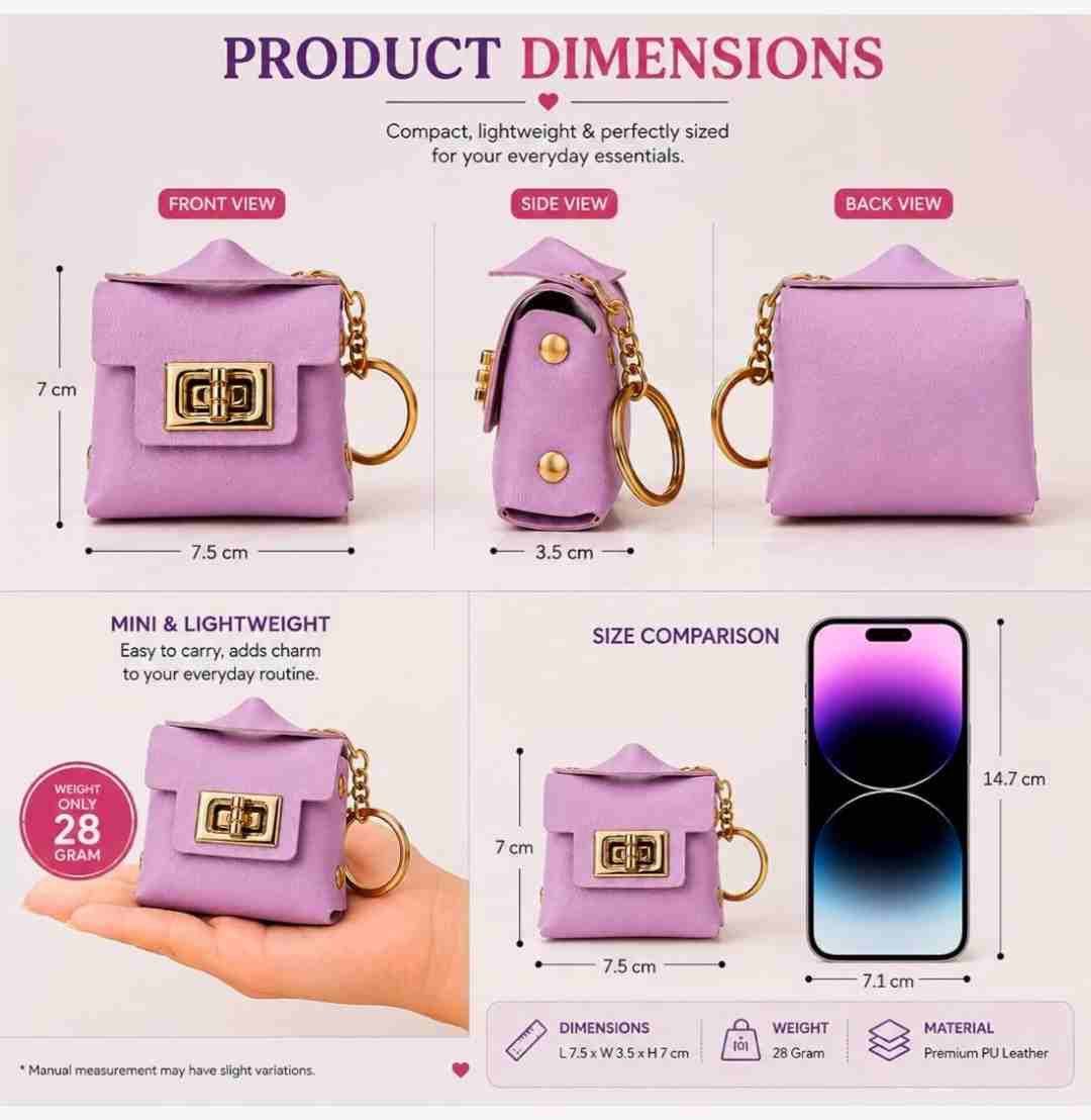 Lavender Mini Purse Keychain – Cute & Elegant Bag Charm