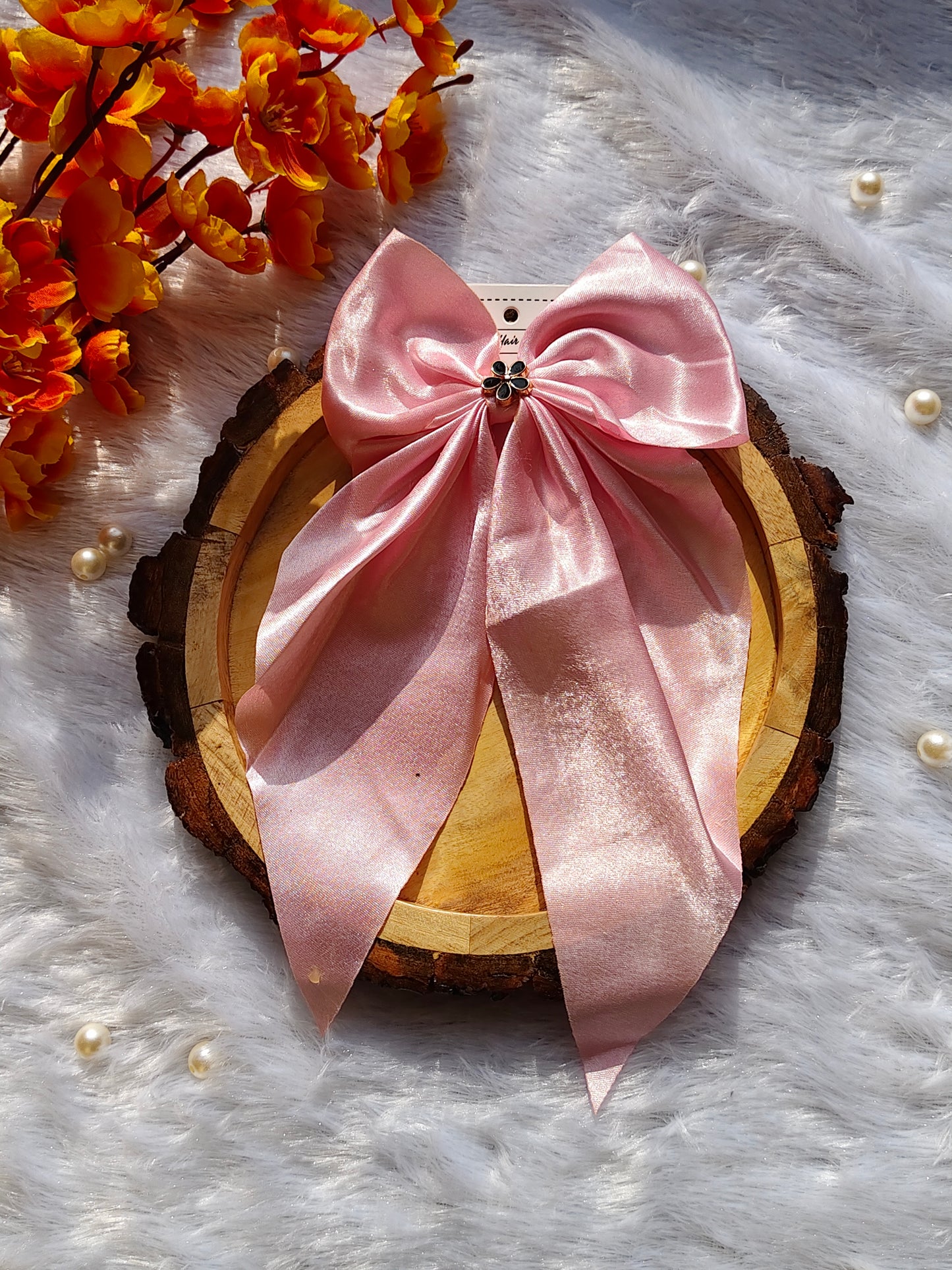 Classic Satin Bow Hair Clip for Women & Girls – Soft, Shiny & Elegant Design