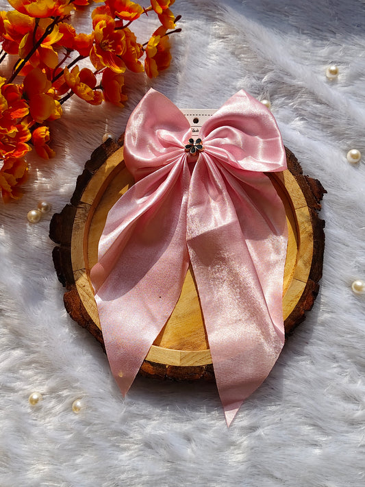 Classic Satin Bow Hair Clip for Women & Girls – Soft, Shiny & Elegant Design