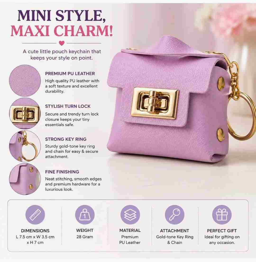 Lavender Mini Purse Keychain – Cute & Elegant Bag Charm